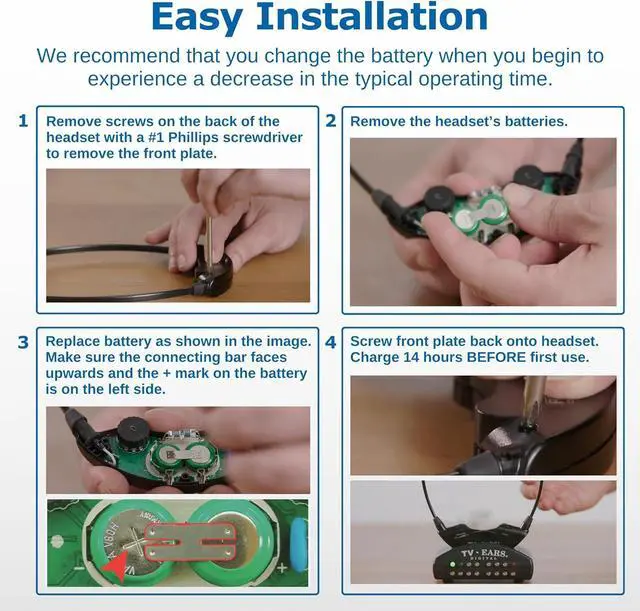 Alt view image 7 of 7 - TV Ears Headset Battery 5.0, 40810, Green, One Size