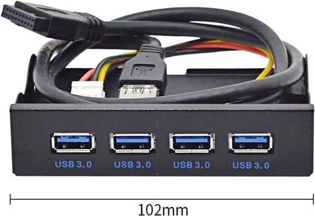 Alt view image 4 of 6 - CY USB 3.0 HUB 4 Ports Front Panel to Motherboard 20Pin Adapter with SATA Power Cable for 3.5" Floppy Bay Disk Drive Caddy