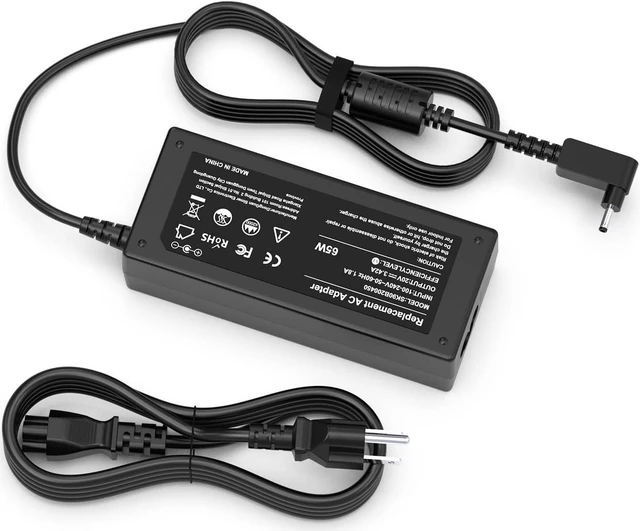 Main image of 65W AC Adapter Laptop Charger Replacement Acer Chromebook 11 13 14 15 R11 R13 CB3 CB5 C740 C720 C738T C731 C738T N15q8 N15Q9 A13-045N2A A11-065N1A Spin 1 3 5 Swift 3 N16P1 CB3-131 Power Supply Cord