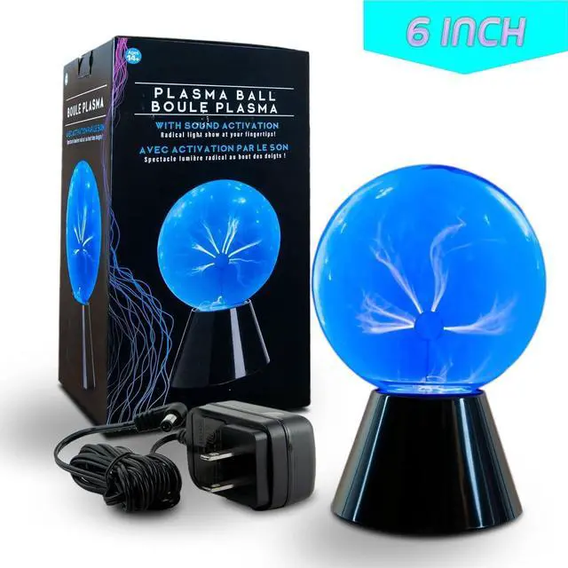 Alt view image 2 of 6 - Tradeopia 6 Inch Blue Plasma Ball, Touch and Sound Sensitive, Novelty Lamp, Electric Plasma Ball, Magic Plasma, Plasma Ball for Home, Office, Bedroom, and Party Christmas Gift for Kids and Adults