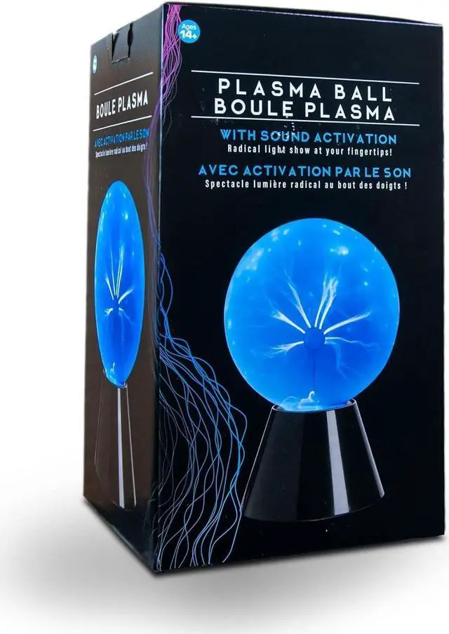 Alt view image 4 of 6 - Tradeopia 6 Inch Blue Plasma Ball, Touch and Sound Sensitive, Novelty Lamp, Electric Plasma Ball, Magic Plasma, Plasma Ball for Home, Office, Bedroom, and Party Christmas Gift for Kids and Adults