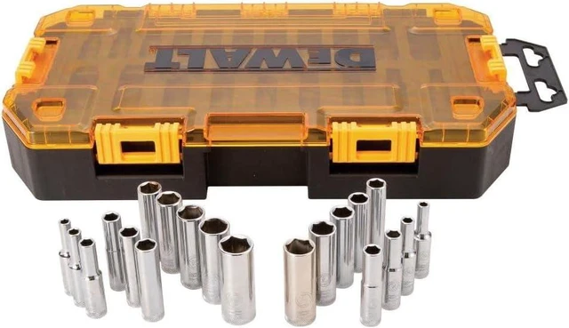 Main image of DEWALT DWMT73811 Tool Kit 1/4'' Drive Deep Socket Set, 20 Piece