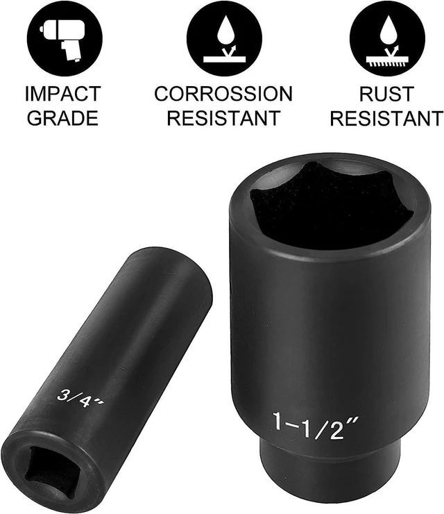 Alt view image 2 of 7 - VEVOR Impact Socket Set 1/2 Inches 19 Piece Impact Sockets, Deep Socket, 6-Point Sockets, Cr-V, 1/2 Inches Drive Socket Set Impact 3/8 inch - 1-1/2 inch, with a Storage Cage, Blue