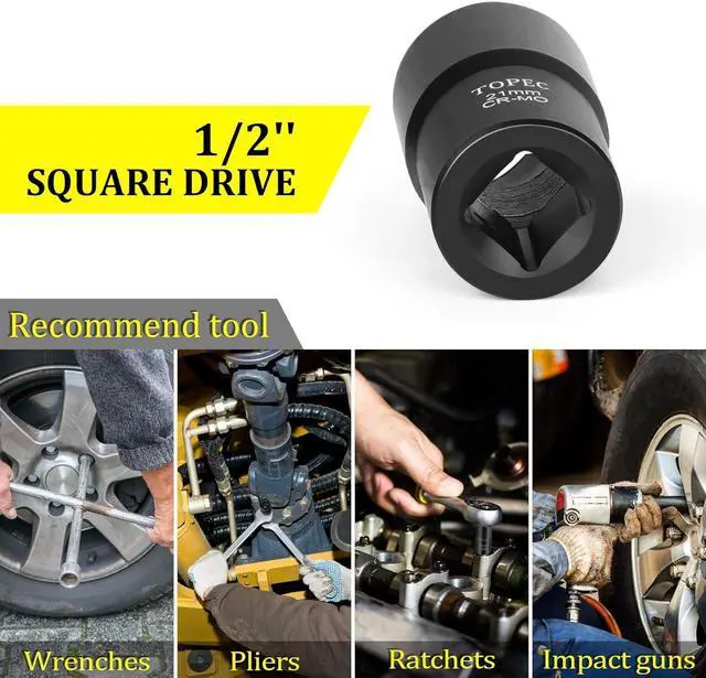 Alt view image 4 of 6 - Topec Twist Socket Set Lug Nut Remover Extractor Tool kit- 5 Piece Metric Bolt and Lug Nut Extractor Socket Tools