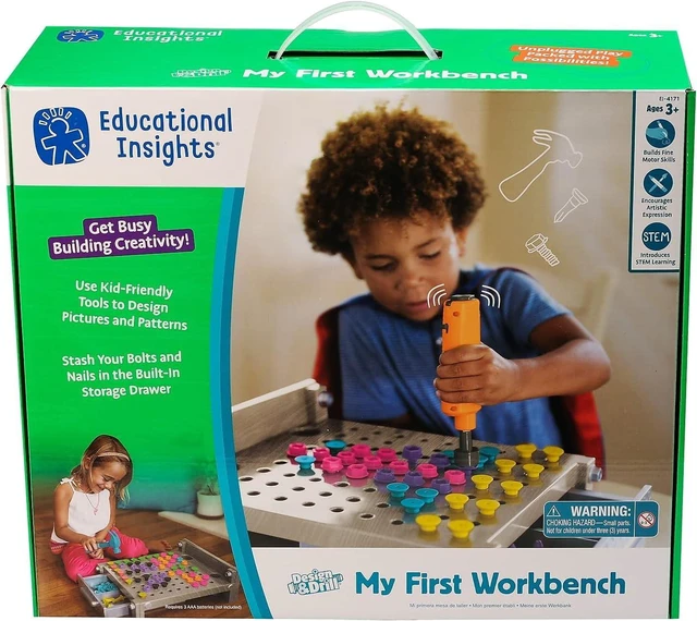 Main image of Educational Insights Design & Drill My First Workbench, Grey