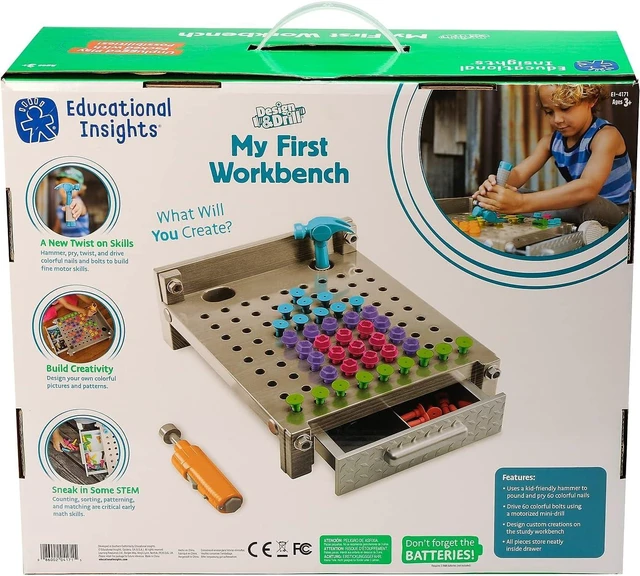 Alt view image 5 of 5 - Educational Insights Design & Drill My First Workbench, Grey
