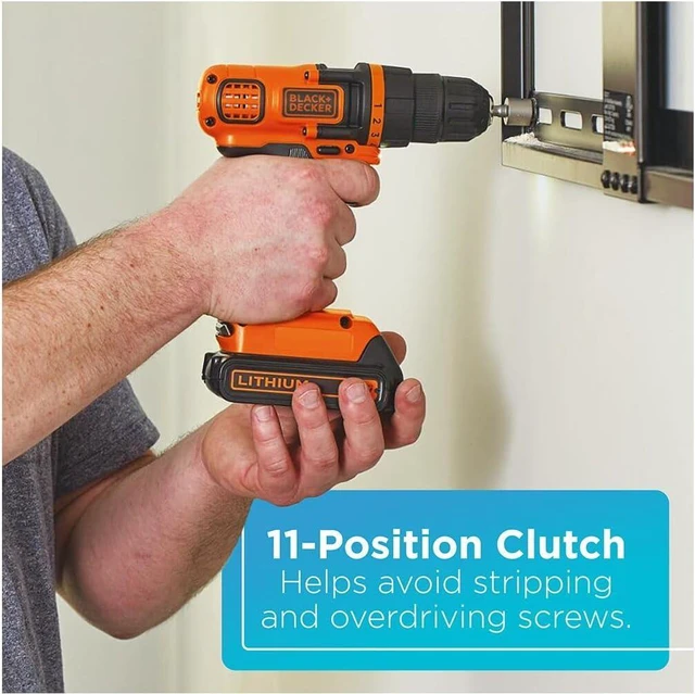 Alt view image 3 of 6 - BLACK+DECKER 20V MAX Cordless Drill and Impact Driver, Power Tool Combo Kit with Battery and Charger (BD2KITCDDI)