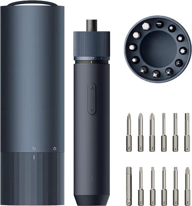 Main image of Electric Screwdriver Rechargeable 3.6V Cordless Screwdriver Set USB-C 3 Torque Settings 1500mAh Battery LED Light & 12 S2 Metal Bits for Furniture/Electrical Repairs