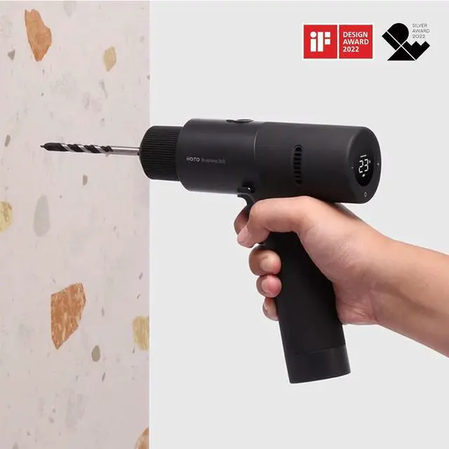 Alt view image 6 of 6 - HOTO Brushless Drill, 12V Cordless Power Drill with LED Display, 30 Gears 2 Working Modes, 3/8 Inch Keyless Chuck, 266 in-lbs (30N·m) Torque, 2000mAh Battery, 10 Bits & 8 Drill Bits