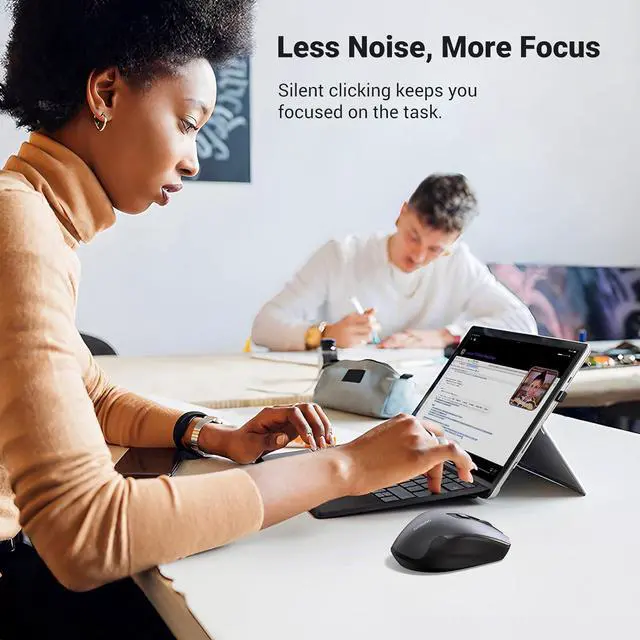 Alt view image 5 of 7 - Wireless Mouse 2.4G with USB Receiver 5-Level 4000 DPI 6 Buttons 18 Months Battery Life Cordless Mouse Ergonomic Computer Mice for Laptop Computer PC MacBook Chromebook Black