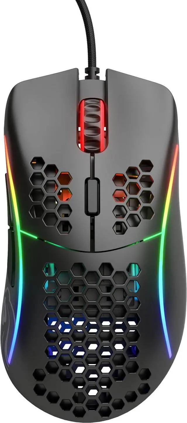 Alt view image 2 of 7 - Glorious Model D Wired Gaming Mouse - 68g Superlight Honeycomb Design, RGB, Ergonomic, Pixart 3360 Sensor, Omron Switches, PTFE Feet, 6 Buttons - Matte Black