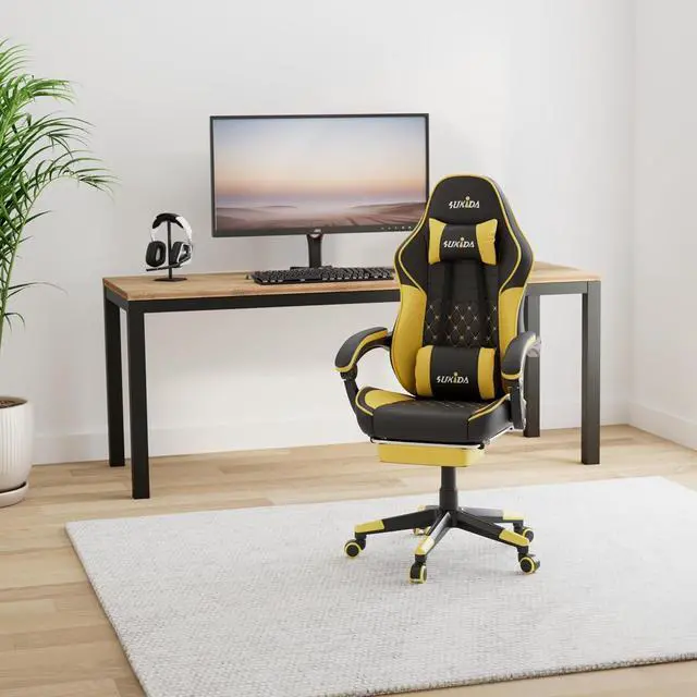 ダイニングチェア connubia GAMERA mat mustard yellow Amazon.com: Gaming Chair Computer Chair with Footrest and
