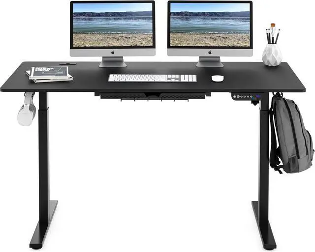 Alt view image 7 of 7 - SHW 55-Inch Large Electric Height Adjustable Standing Desk, 140 x 71 cm, Black