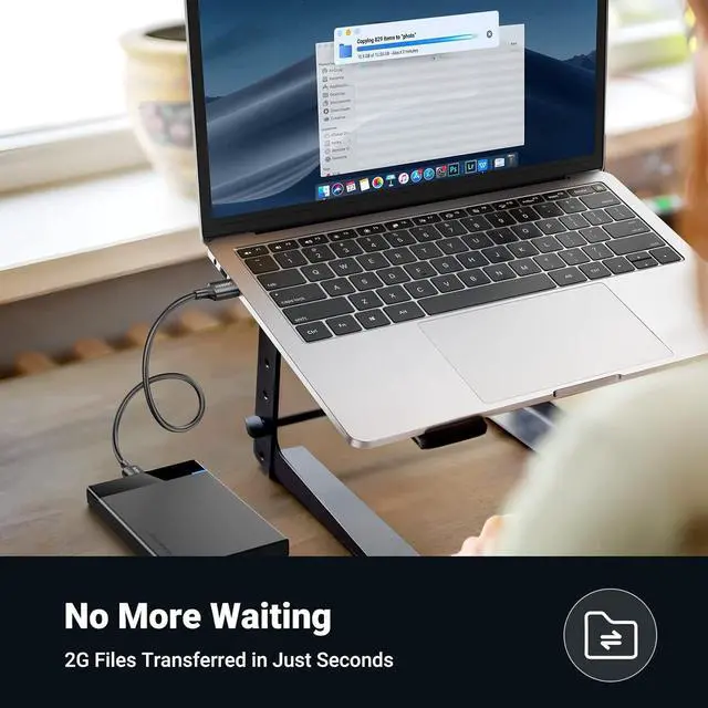 Alt view image 4 of 7 - USB to USB 5 Gbps USB 3.0 Cable Nylon Durable Male to Male Cable Compatible with Hard Drive Cooling Fan/pad Camera DVD Player TV Flash Light Hub Monitor Speaker and More 1.5 FT