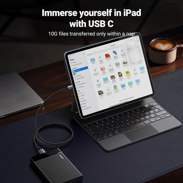 Alt view image 4 of 7 - UGREEN 10 Gbps Micro B to USB C Hard Drive Cables USB C to Micro B, External Hard Drive Cable Compatible with MacBook Pro Air, iPad Tablet, iPhone 15, Galaxy S24, WD Seagate etc, 3FT
