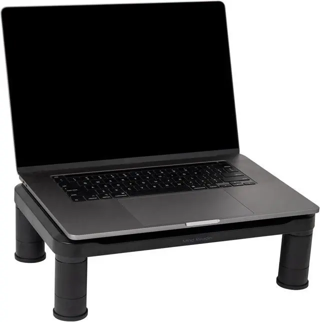 Alt view image 5 of 7 - Mind Reader Monitor Stand, Set of 2, Height Adjustable, Laptop, Computer, Riser, Office, 14.5"L x 10.5"W x 5.25"H, Black