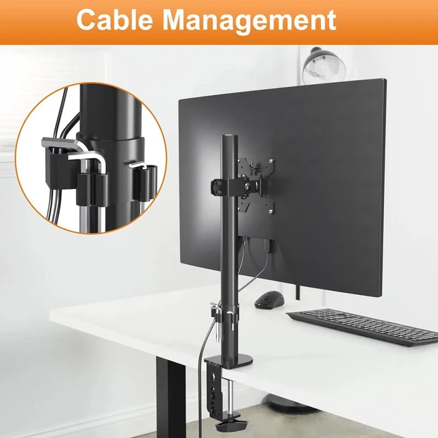 Alt view image 4 of 7 - Bracwiser Single Fully Adjustable Monitor Arm Stand Mount Fits One Screen 13-32 inch 22lbs for Monitor Computer Screen 13 15 17 19 20 22 23 24 26 27 30 32 inch VESA 75 100 (MD7401)