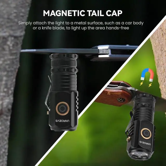 Alt view image 6 of 7 - Mini Flashlight 2550 Lumens Rechargeable USB C Charging Small Flashlights High Lumens 5 Modes Pocket Light with Clip Magnetic Flash Light for EDC Camping Hiking Emergency