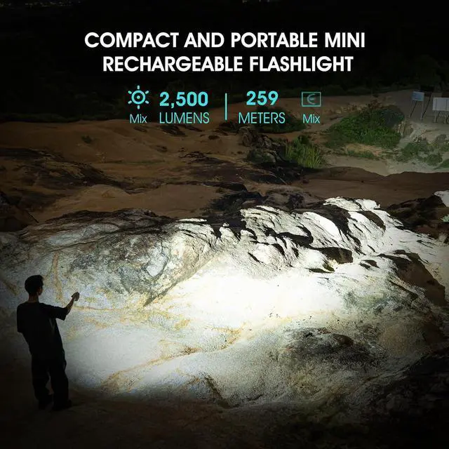 Alt view image 3 of 7 - S10Pro Rechargeable Flashlights LED 2500 High Lumens Super Bright Pocket Flashlight Small Tactical Flashlights Brightest Magnetic Flash Lights for Home Emergency Outdoor Hiking (Black)