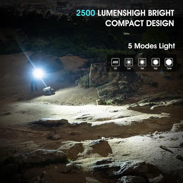 Alt view image 6 of 7 - S10Pro Rechargeable Flashlights LED 2500 High Lumens Super Bright Pocket Flashlight Small Tactical Flashlights Brightest Magnetic Flash Lights for Home Emergency Outdoor Hiking (Black)