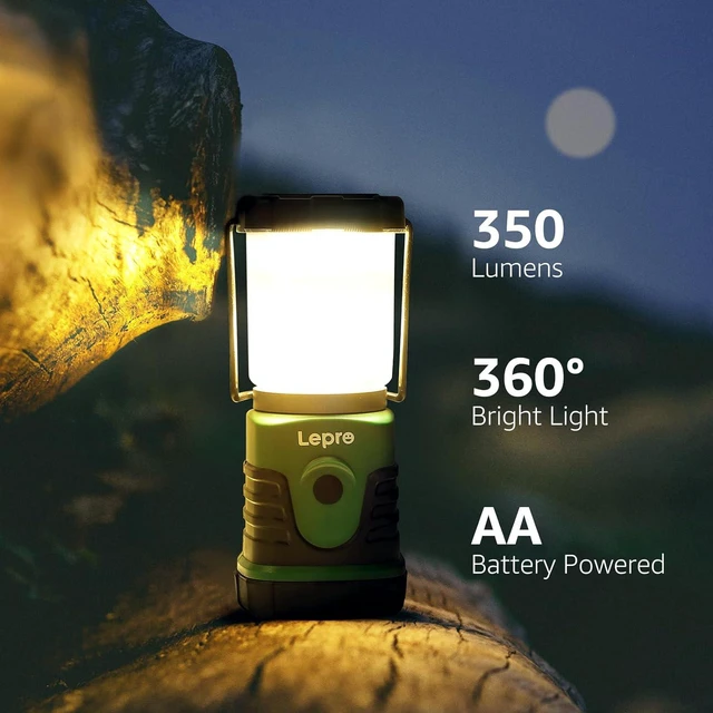 Alt view image 2 of 7 - Lepro Portable LED Camping Lantern 2-Pack, 350LM Bright Camping Light with 4 Lighting Modes Battery Powered Camping Lamp for Outdoor, Car Camping, Tent, Power Outage, Emergency