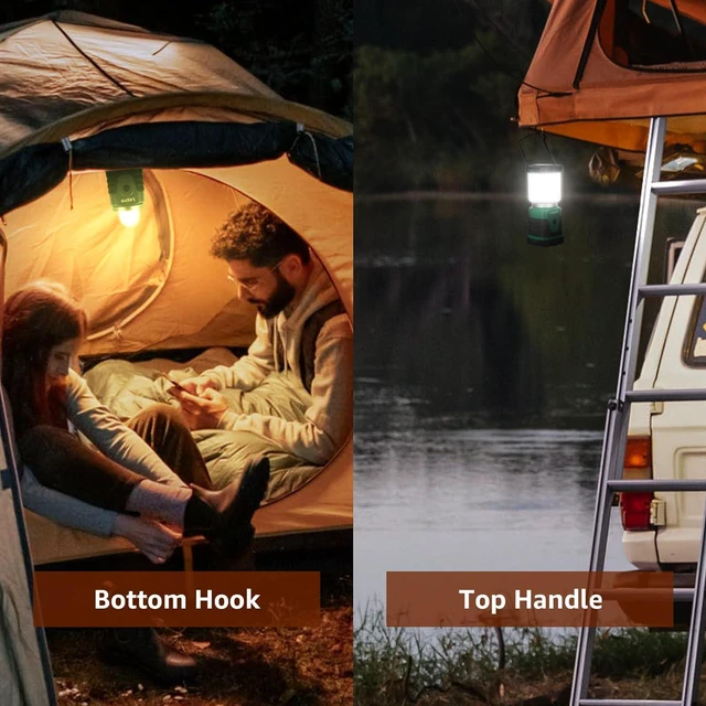 Alt view image 4 of 7 - Lepro Portable LED Camping Lantern 2-Pack, 350LM Bright Camping Light with 4 Lighting Modes Battery Powered Camping Lamp for Outdoor, Car Camping, Tent, Power Outage, Emergency
