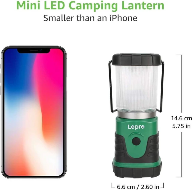 Alt view image 6 of 7 - Lepro Portable LED Camping Lantern 2-Pack, 350LM Bright Camping Light with 4 Lighting Modes Battery Powered Camping Lamp for Outdoor, Car Camping, Tent, Power Outage, Emergency