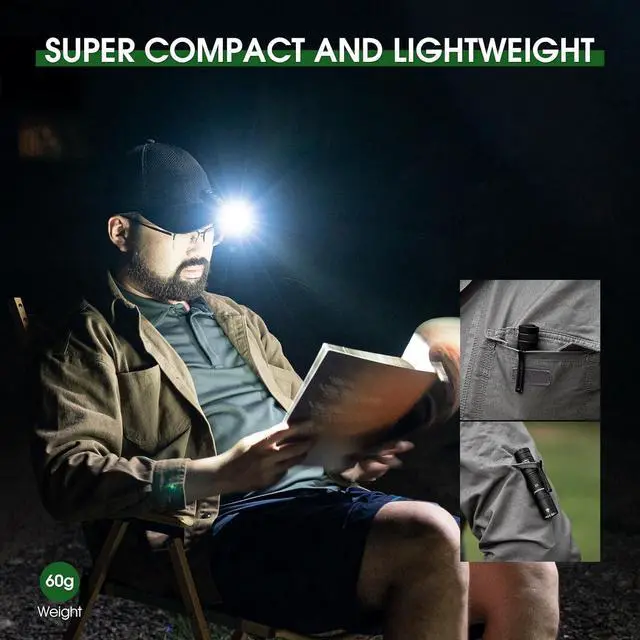 Alt view image 4 of 7 - Rechargeable Flashlights 1200 Lumens EDC Flashlight AA Pocket Flashlight High Lumens with Clip Super Bright Small Flashlight 4 Modes Flash Light for Camping Home and Emergencies (Black)