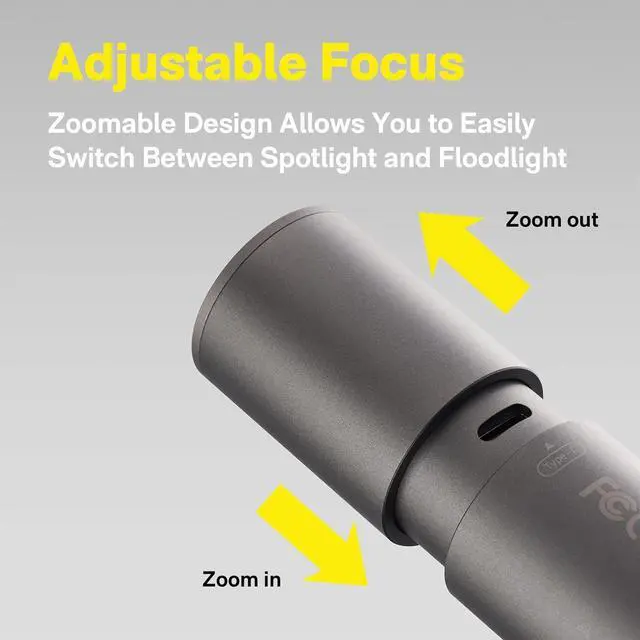 Alt view image 4 of 7 - Flashlight Lite, Zoomable, LED, USB-C Rechargeable, 1000 Lumens, 5 Modes (SOS & Strobe), Tactical & Portable Handheld Flash Light for Camping, Emergencies, Home Use, etc