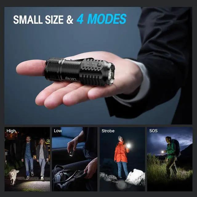 Alt view image 6 of 7 - Rechargeable Mini Flashlights with Magnetic Base 4 Pack Bright 3 LED Flash Lights Small EDC Flashlight with Belt Clip 4 Lighting Modes Portable Rechargeable Flashlights for Camping Home