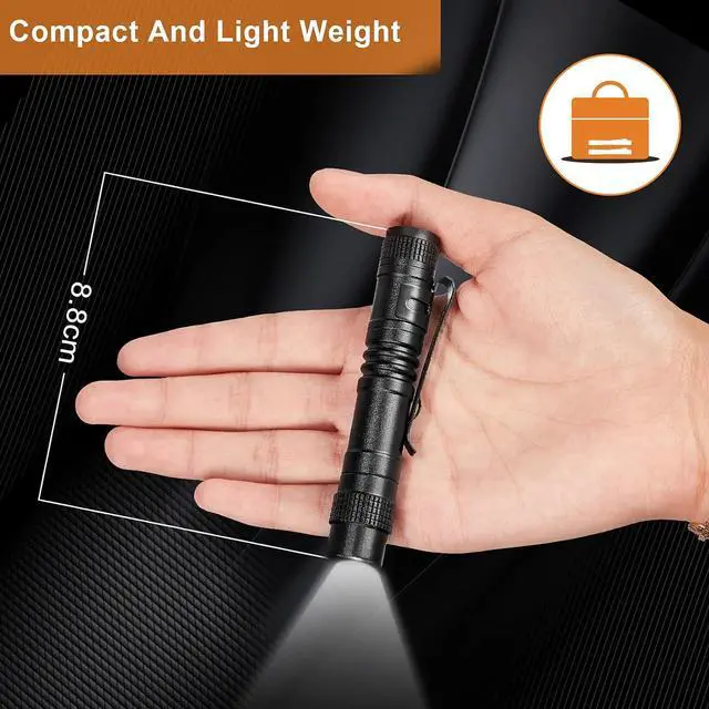 Alt view image 2 of 6 - Honoson 10 Pieces Mini Pen Light Flashlight Small LED Pen Light Aluminum Pocket Flashlight with Clip for Inspection Camping Emergency Diary Lighting(3.5 Inches)