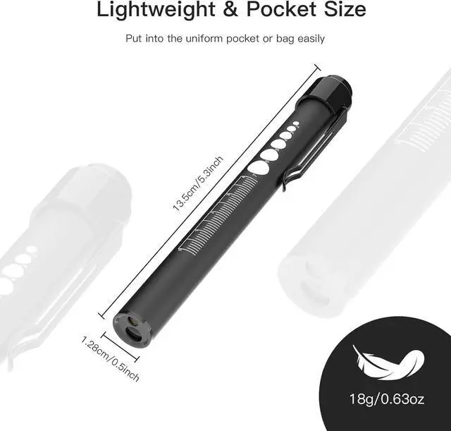 Alt view image 7 of 7 - SEVENKA 2 Rechargeable Pen Lights with Pupil Gauge & Ruler, LED Penlights for Nurses Doctors, USB-C Rechargeable, Warm/White Light, Pocket Clip, Penlight Flashlights for Nursing Student