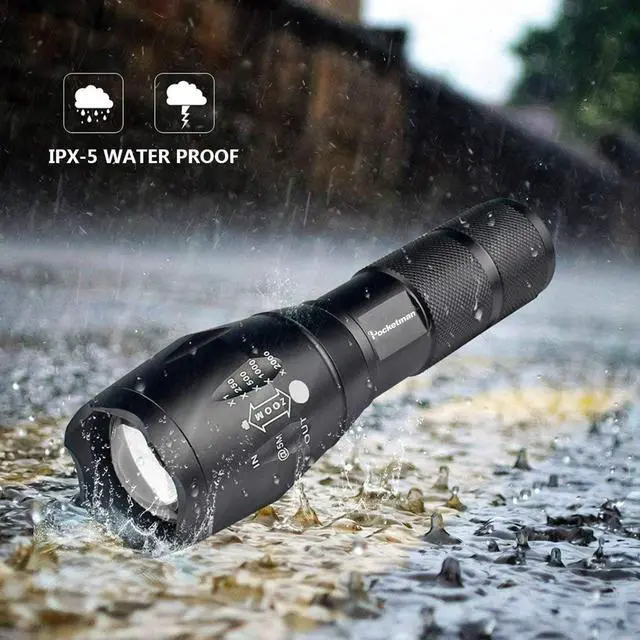 Alt view image 6 of 7 - Pocketman LED Tactical Flashlight Super Bright LED Flashlights Portable Outdoor Water Resistant Torch with 5 Light Modes10Pack