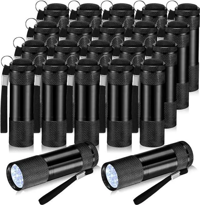 Main image of VIHOSE 20 Pcs Mini Flashlights Bulk, Bright Aluminum Handheld Flash Light with Lanyard Small LED Flashlights for Night Reading Emergency Hurricane Camping Hiking, Batteries Not Included(Black)