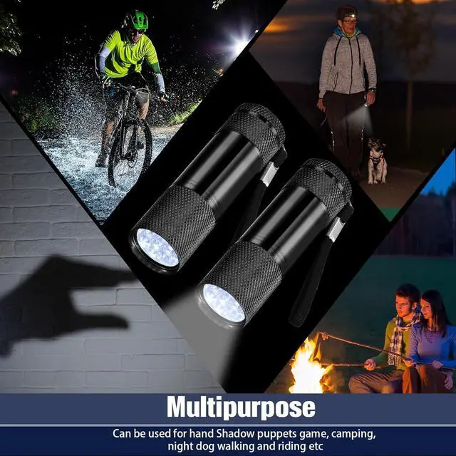Alt view image 6 of 7 - VIHOSE 20 Pcs Mini Flashlights Bulk, Bright Aluminum Handheld Flash Light with Lanyard Small LED Flashlights for Night Reading Emergency Hurricane Camping Hiking, Batteries Not Included(Black)