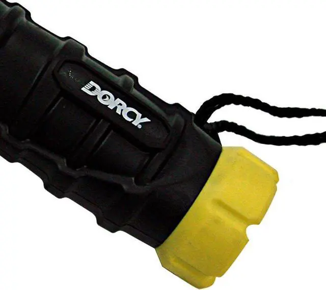 Alt view image 4 of 7 - Dorcy 180-Lumen Weatherproof Rubber LED Flashlight with Non-Slip Grip and Sealed Push Button, Assorted Colors (41-2968),Medium , Black