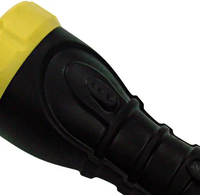 Alt view image 6 of 7 - Dorcy 180-Lumen Weatherproof Rubber LED Flashlight with Non-Slip Grip and Sealed Push Button, Assorted Colors (41-2968),Medium , Black
