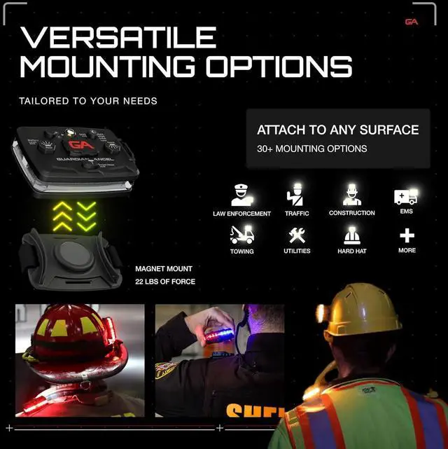 Alt view image 3 of 7 - Elite Series Safety Light - Red/Blue/White Front & Red/Blue Rear - Rechargeable, Magnetic, Hands-Free Wearable LED Flashlight for Law Enforcement, First Responders & Firefighters