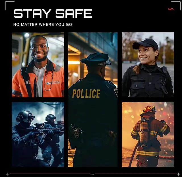 Alt view image 6 of 7 - Elite Series Safety Light - Red/Blue/White Front & Red/Blue Rear - Rechargeable, Magnetic, Hands-Free Wearable LED Flashlight for Law Enforcement, First Responders & Firefighters