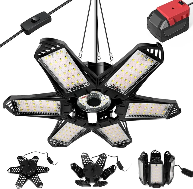 Main image of LIVOWALNY Cordless LED Work Light for Milwaukee 18V Battery,68W 6800LM 18V LED Garage Light, Flood Light, LED Light, Hanging Light, Battery Light 6+1 Deformable Panels