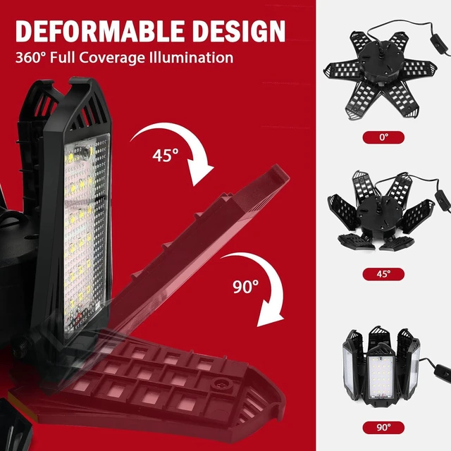 Alt view image 3 of 7 - LIVOWALNY Cordless LED Work Light for Milwaukee 18V Battery,68W 6800LM 18V LED Garage Light, Flood Light, LED Light, Hanging Light, Battery Light 6+1 Deformable Panels