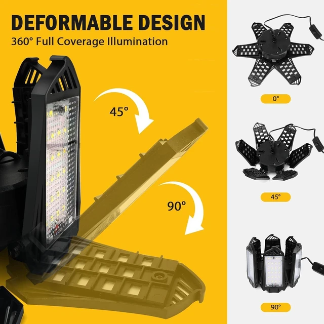Alt view image 3 of 7 - LIVOWALNY LED Work Light for Dewalt 20V Battery, 68W 6800LM LED Garage Lights, Flood Lights, Ceiling Lights for Garage Car Repairs, Workshop, Camping