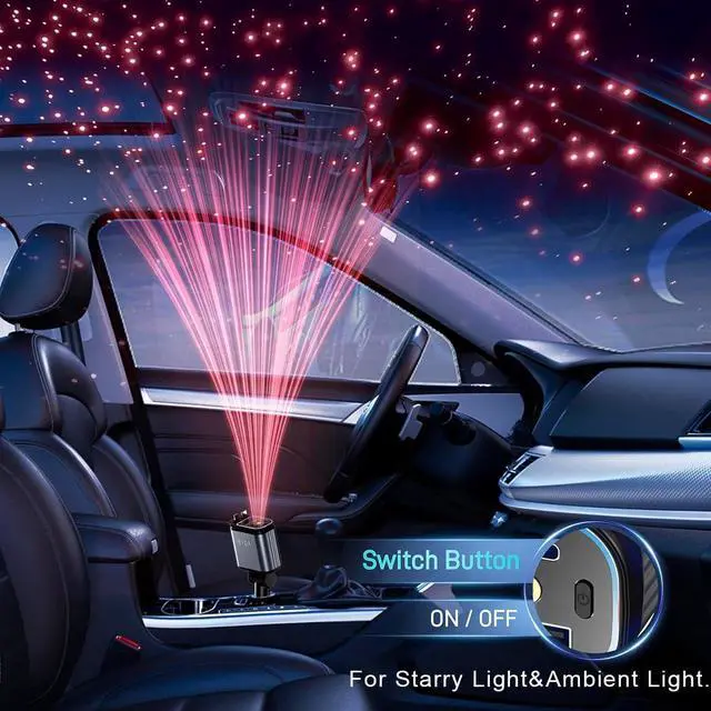 Alt view image 2 of 7 - 4 in 1 Retractable Car Charger for iPhone,69W USB-C Fast Car Charger with Starry Light, for Car Charger Adapter iPhone16/15/14/13/12,Android,Pixel,Cigarette Lighter Adapter(ForLightning+USB-C)