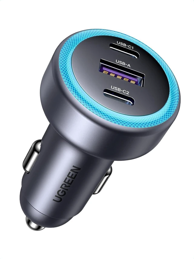 Main image of UGREEN 30W USB C Car Charger, 3-Port Dual USB-C Fast Charging Adapter, Type C A Phone Charger, PD/QC 3.0 Car Accessories Compatible for iPhone 16 15 Pro Max, Pixel 9 8 7, Galaxy S25 S24 S23, iPad
