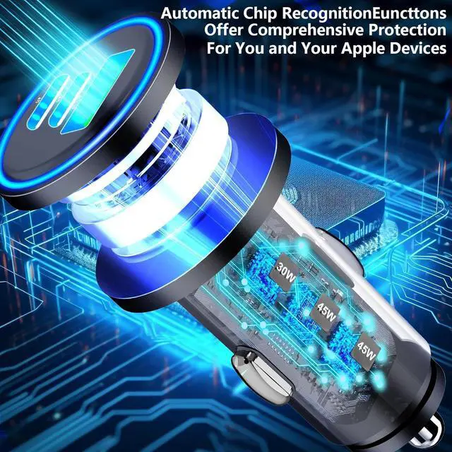 Alt view image 3 of 7 - USB C Car Charger, Rombica 3-Port 67W Dual PD USB-C&USB-A Car Power Cigarette Lighter USB Charger PD/QC Type C Car Charger Fast Charging Adapter for iPhone 15 14 13 12 11 Pro/Galaxy S24 S23/Pixel/iPad