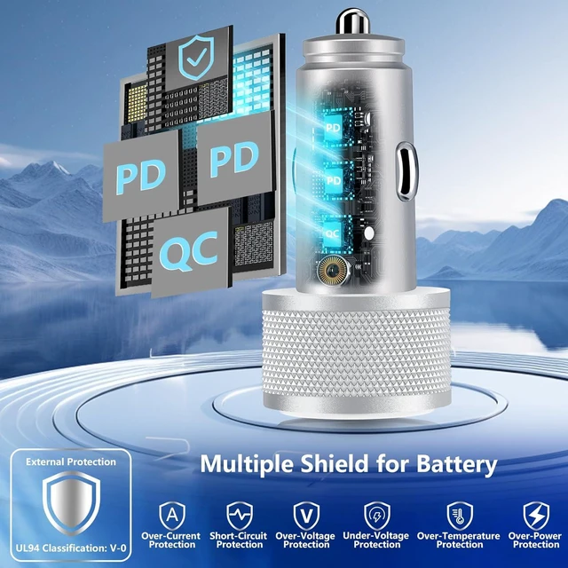 Alt view image 3 of 7 - USB C Car Charger, Rombica 2Pack 3-Port 67W Dual USB-C&USB-A Car Power Cigarette Lighter USB Charger 3 in 1 PD/QC3.0 Type C Car Charger Fast Charging for iPhone 15 14 13 12 11 Pro/Galaxy S24 S23/Pixel