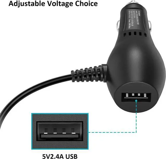 Alt view image 2 of 7 - Powseed 34W 3V 4.5V 5V 6V 7.5V 9V 12V DC Car Charger with 10 Tips and USB Cigarette Lighter Adapter Power Supply Cord for Portable DVD Player Dash cam Breast Pump Speaker Micro USB Car Adapter