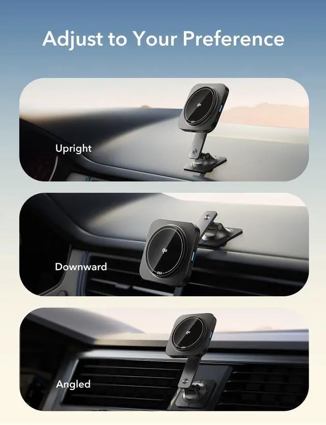 Alt view image 4 of 7 - ESR for Qi2 15W MagSafe Car Mount Charger, Qi2-Certified Dashboard Adjustable Magnetic Car Phone Holder Wireless Charger for iPhone 16 15 14 13 12 Pro Max Plus Mini, S25, Fast MagSafe Accessories