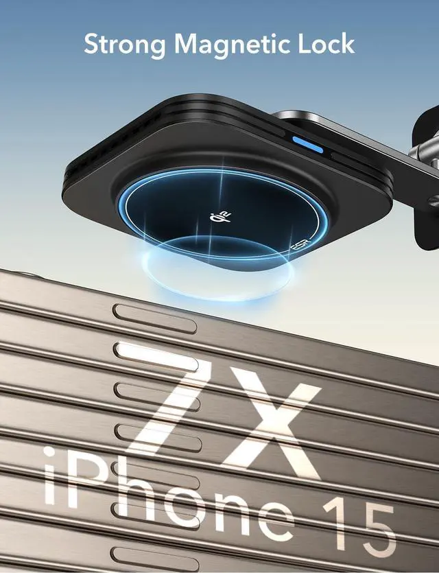 Alt view image 5 of 7 - ESR for Qi2 15W MagSafe Car Mount Charger, Qi2-Certified Dashboard Adjustable Magnetic Car Phone Holder Wireless Charger for iPhone 16 15 14 13 12 Pro Max Plus Mini, S25, Fast MagSafe Accessories