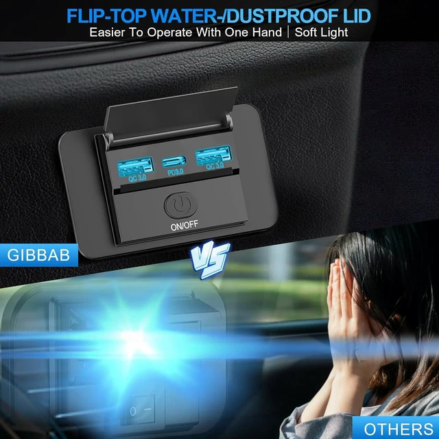 Alt view image 6 of 7 - 2PCS 3 Ports 12V RV USB Outlet 72W, Gibbab Dual USB QC3.0 36W & PD3.0 Type-C Quick Charge 36W Panel Wall Mount, Automotive Car USB Socket Charger Adapter for RV Marine Boat Bus ATV Motorcycle Truck